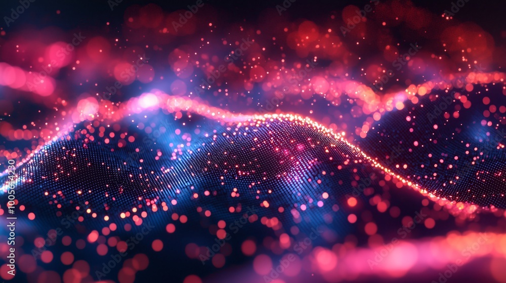 Poster swirling light visualization of data streams