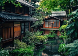 Fototapeta premium Japanese Garden Houses.