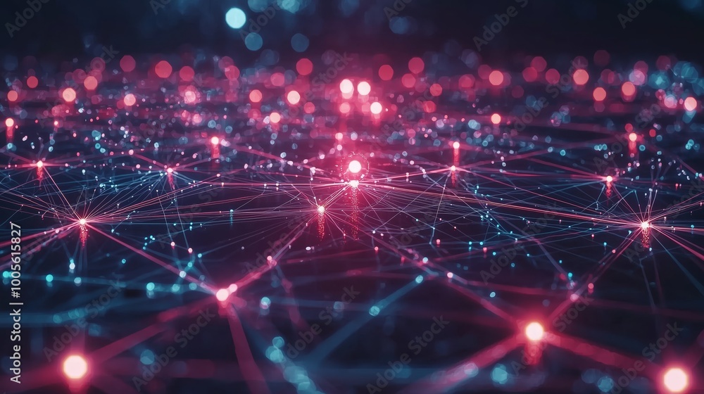 Poster abstract network visualization with connected nodes