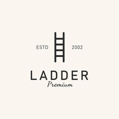 ladder hipster stair line vintage logo design vector.