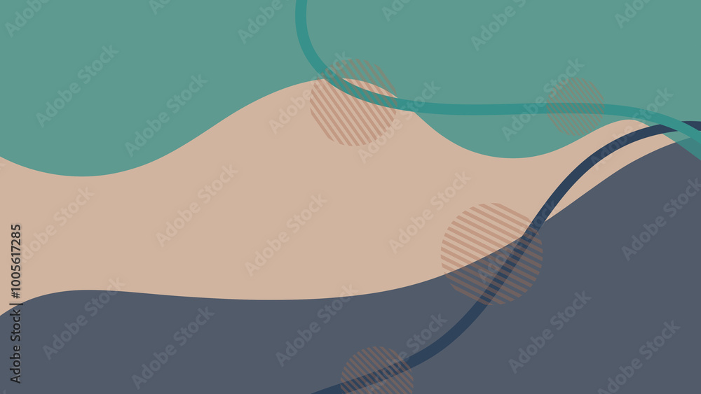 Wall mural lines seamless abstract pattern background. simple color block line art creative background.