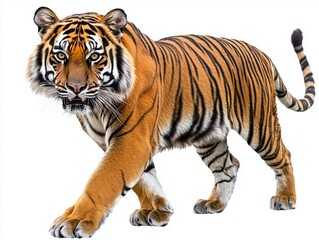 Fototapeta premium Fierce Tiger Prowling with Vibrant Stripes