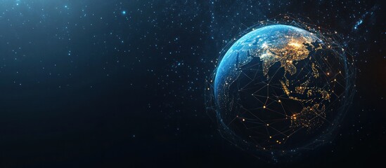 Fototapeta premium Global Network Connections: A Digital Earth