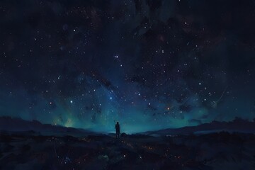 Constellations illustrated in a whimsical way in digital painting style