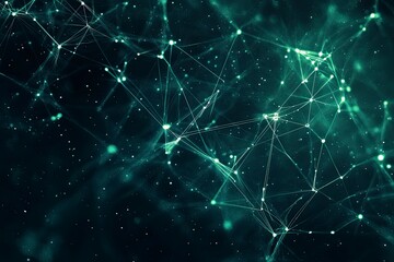 Abstract technology network with glowing nodes and lines. Modern and sophisticated background for banners, posters and social media .generative ai