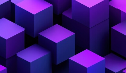 Abstract Purple Cubes Pattern