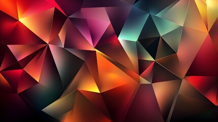Fototapeta premium Mesmerizing Abstract Geometric Polygon Background with Vibrant Hues and Moody Studio Lighting Surreal digital art in inspired style high definition modern and contemporary backdrop for design