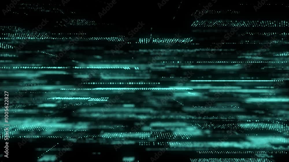 Aufkleber Abstract digital background with matrix. Science backdrop of many particles. Big data visualization. 3d rendering.