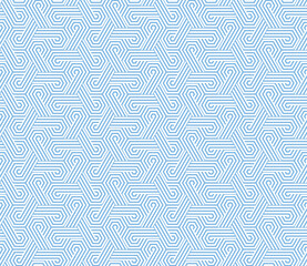 Fototapeta premium Abstract geometric pattern. A seamless vector background. White and blue ornament. Graphic modern pattern. Simple lattice graphic design