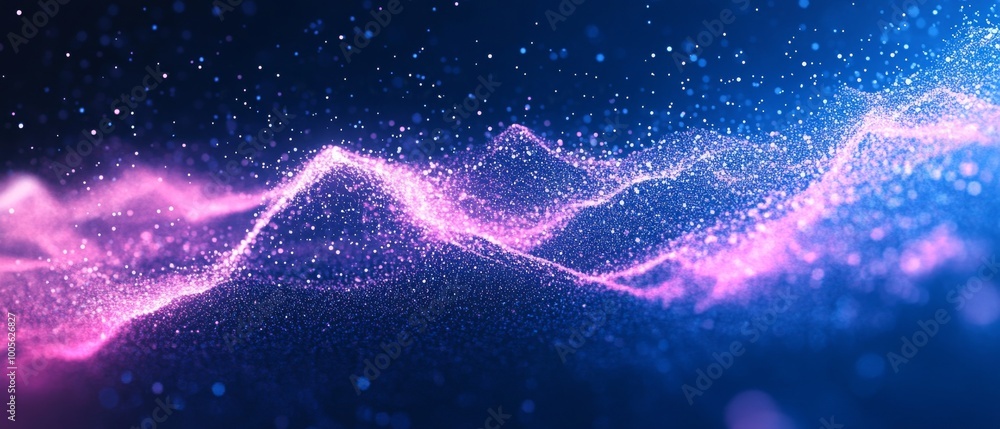 Aufkleber brightly colored waves of light ripple across a dark background, creating a mesmerizing abstract dis