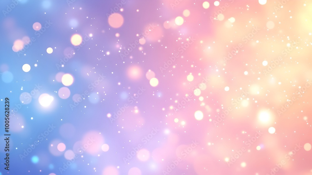 Poster dreamy pastel gradient backdrop accentuated with shimmering bokeh lights soft focus luminous orbs an