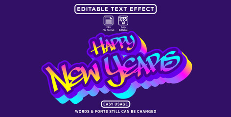 Happy new year 2025 text effect style