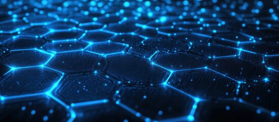 Obraz premium Abstract Blue Hexagon Pattern, Digital Network