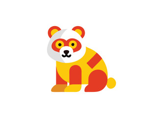 Cute cartoon panda sticker vector illustration