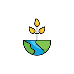 Ecology icon design with white background stock illustration