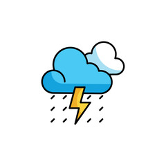 Thunderstorm icon design with white background stock illustration