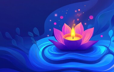 Happy Diwali. graphic of Diya lantern. Indian festival of lights.