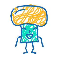 mushroom character doodle icon sketch vector. mushroom character sign. isolated symbol illustration