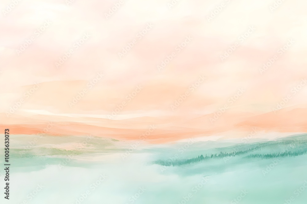 Aufkleber tranquil pastel gradient background with soft serene watercolor effects and ethereal impressionist b