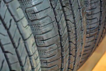 Close-Up of New Car Tires
