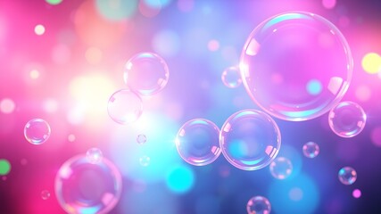 Floating Bubbles in Dreamy Hues 