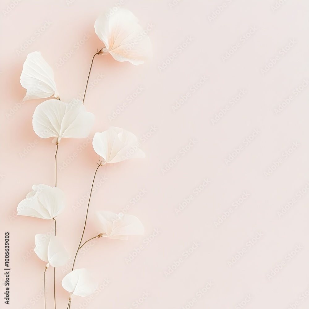 Poster pastel color palette with a simple and minimalist layout featuring delicate and graceful details tha