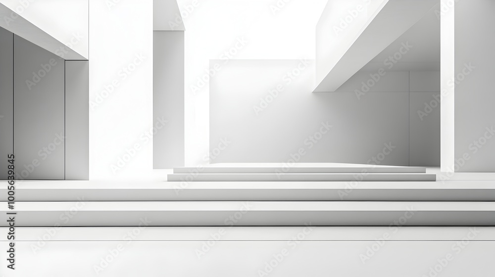 Poster minimalist monochrome background featuring clean architectural lines sharp geometric forms and negat