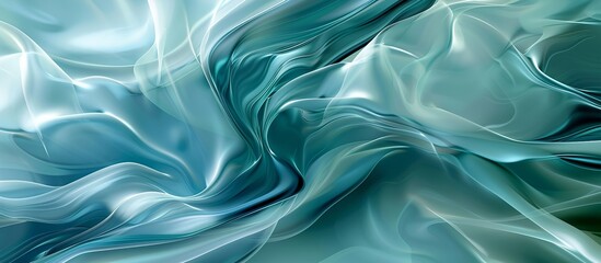 Obraz premium A blue and white abstract painting of a flowing fabric