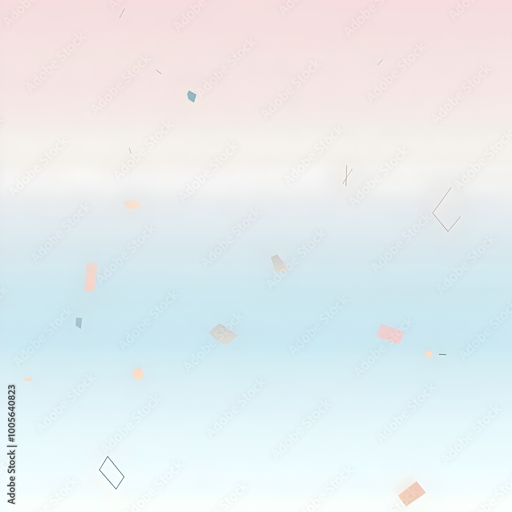 Poster whimsical pastel gradient backdrop with a soft dreamlike geometric shapes in a reduced color palette