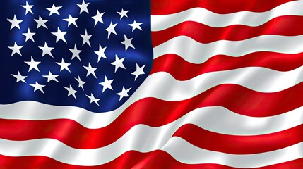 Fototapeta premium Close up waving flag of America .generative ai