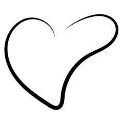 Hand drawn Doodle hearts sketch chalk, marker drawn line heart shapes, silhouettes, outlines. Valentines day many templates. Uneven, rough, textured edge. Hand drawn, handwritten design elements.