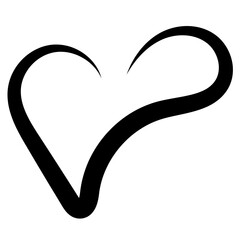 Hand drawn Doodle hearts sketch chalk, marker drawn line heart shapes, silhouettes, outlines. Valentines day many templates. Uneven, rough, textured edge. Hand drawn, handwritten design elements.