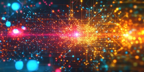 Obraz premium abstract technology background with glowing lights