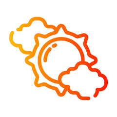 sun and cloudy Line Gradient Icon