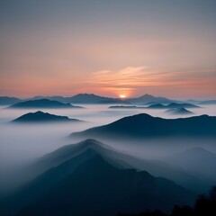 mountains in the morning