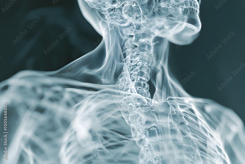 Poster highly detailed and anatomically accurate x ray style visualization showcasing the intricate structu