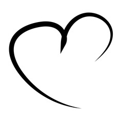 Hand drawn Doodle hearts sketch chalk, marker drawn line heart shapes, silhouettes, outlines. Valentines day many templates. Uneven, rough, textured edge. Hand drawn, handwritten design elements.