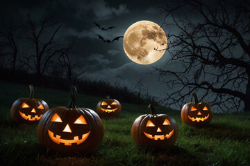 Fototapeta premium halloween background with pumpkin