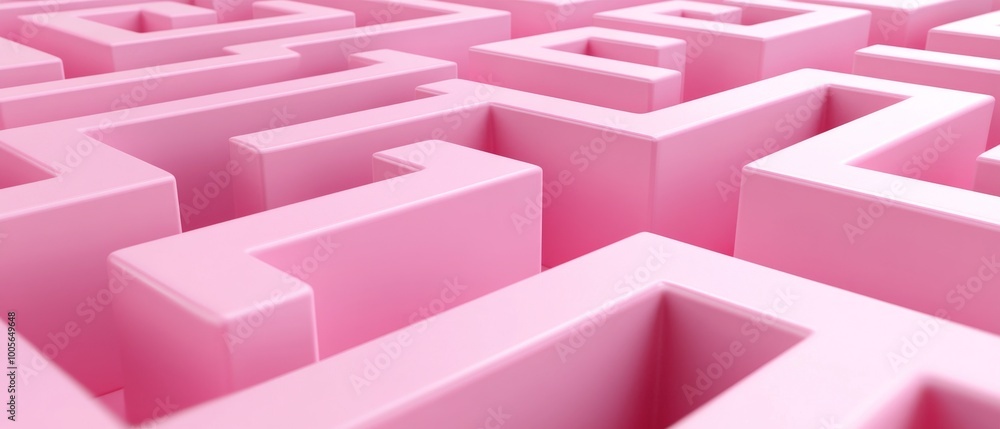 Poster the maze features a complex network of pink walls, inviting individuals to navigate its twisting pat