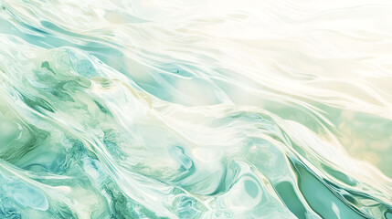 Obraz premium River water background with pastel green and blue tones and soft ripples, capturing the gentle flow of water.