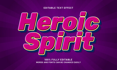 heroic spirit editable text effects with a superhero and kids theme