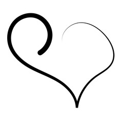 Hand drawn Doodle hearts sketch. Various different hand drawn heart icon love collection isolated on Transparent background. black heart symbol for Valentines Day. vector illustration