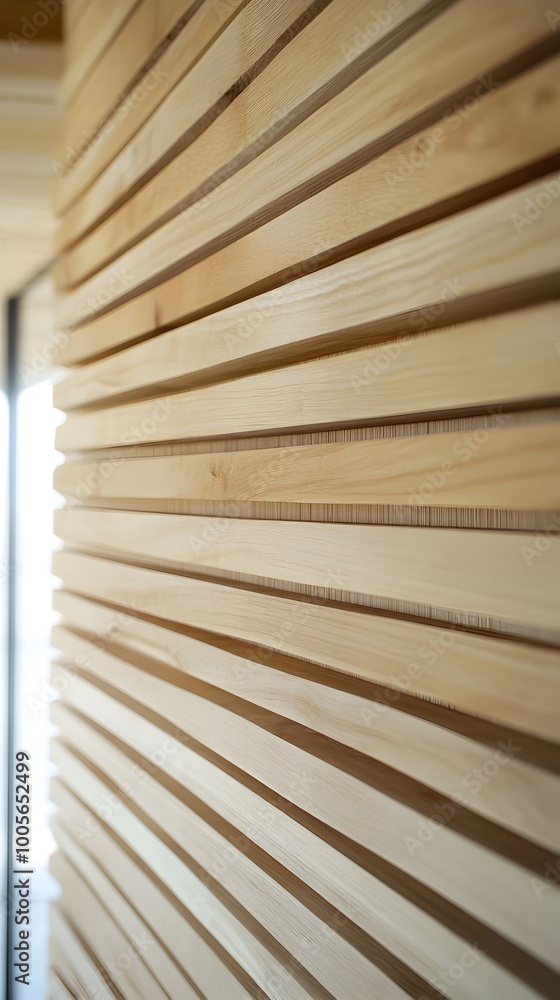 Poster textured wooden wall featuring horizontal slats with natural grains and a scandinavian inspired mini