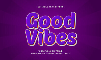 good vibes editable text effects with a kids and happy theme