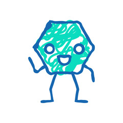 hexagon geometric shape character doodle icon sketch vector. hexagon geometric shape character sign. isolated symbol illustration