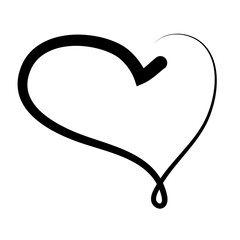 Hand drawn Doodle hearts sketch. Various different hand drawn heart icon love collection isolated on Transparent background. black heart symbol for Valentines Day. vector illustration