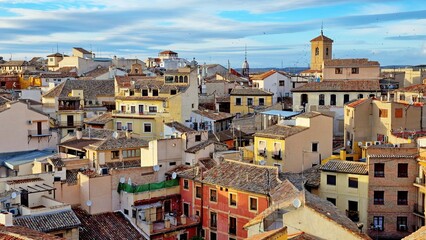 old town Toledo colorful roofs city sunset tourism church