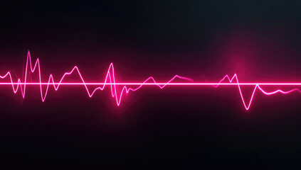 A pulsing, pink glowing line resembling a heartbeat wave against a black background. Created with Ai