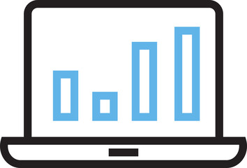 Bar Chart on Laptop Icon