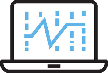 Graph on Laptop Icon
